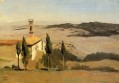 Volterra Church and Bell Tower plein air Romanticism Jean Baptiste Camille Corot
